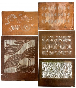 Group of Japanese Ise Katagami Stencils