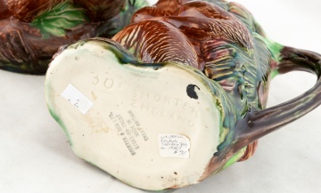 (2) Shorter & Son, Majolica Monkey Pitchers