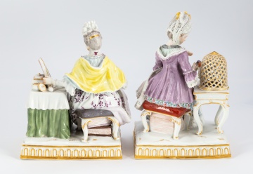 Two Meissen Figurines of Seated Ladies