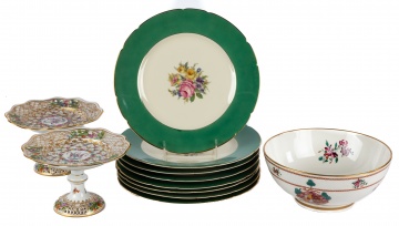 (8) KPM Royal Ivory Hand Painted Porcelain Plates