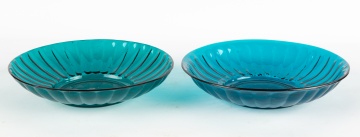 (2) Chinese Glass Fluted Bowls