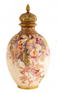 Large Royal Crown Derby Porcelain Potpourri Jar