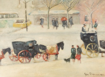 Guy Carleton Wiggins (American, 1883-1962) "Winter at the Plaza"