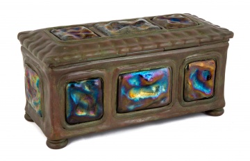 Tiffany Studios, New York Turtleback Jewelry Casket