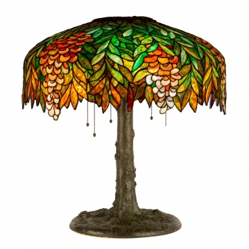 A Very Rare Leaded Glass Table Lamp
