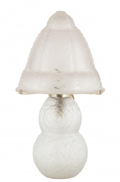 Muller Frères Art Deco Frosted Glass Lamp