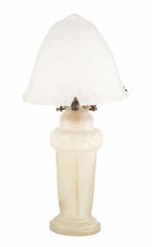 French Art Deco Frosted Glass Lamp