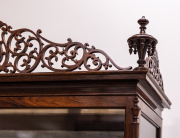 Rosewood Vitrine Attributed to Alexander Roux (American, 1813-1886)