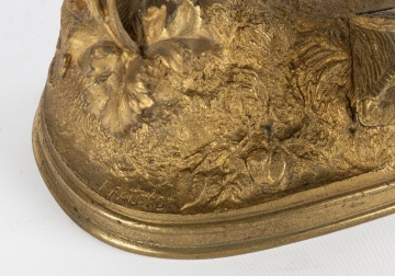 Ferdinand Pautrot (French, 1832-1874) Gilt Bronze Partridge