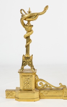 Brass Fender with Aladdin Lamps and Serpents