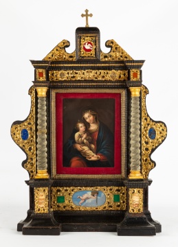 Madonna and Child Hand Painted Shrine