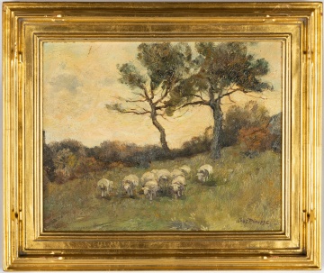 Charles Gruppe (American, 1860-1940) Sheep in Pasture