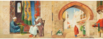(2) Victor Prescott, Middle Eastern Scenes Watercolors