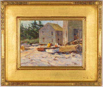 Don Stone, NA (American, 1929–2015) "Fisherman at Fish Beach, Mohhegan"