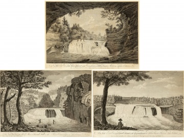 Three Early Engravings of Genesee River