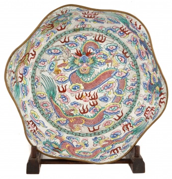 Chinese Dragon Enameled Bowl