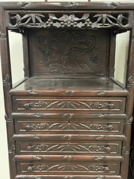 Pair of Chinese Hardwood Cabinets