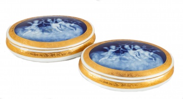 Limoges Pate-Sur-Pate Covered Dresser Boxes