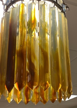 Rare Tiffany Studios New York Reactive Glass Prism Hall Light