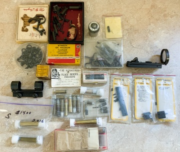 Group of Gun Parts, Bullets, Accessories & Advertising Tins