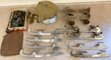 Group of Winchester Skates, Scope Caps and Boy Scout Mess Kit