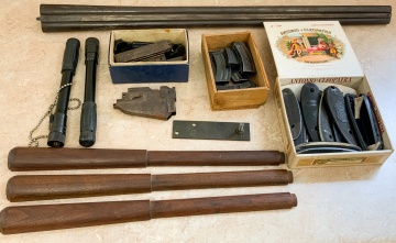 Group of Gun Parts, Butt Plates, Forearms and Grips