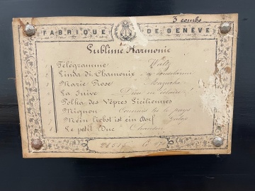 Swiss Sublime Harmonic 8 Tunes Music Box