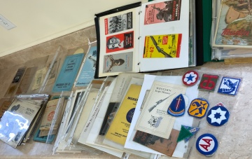 Group of Firearms Catalogs, Photographs, Paper Goods, Ration Books & Patches