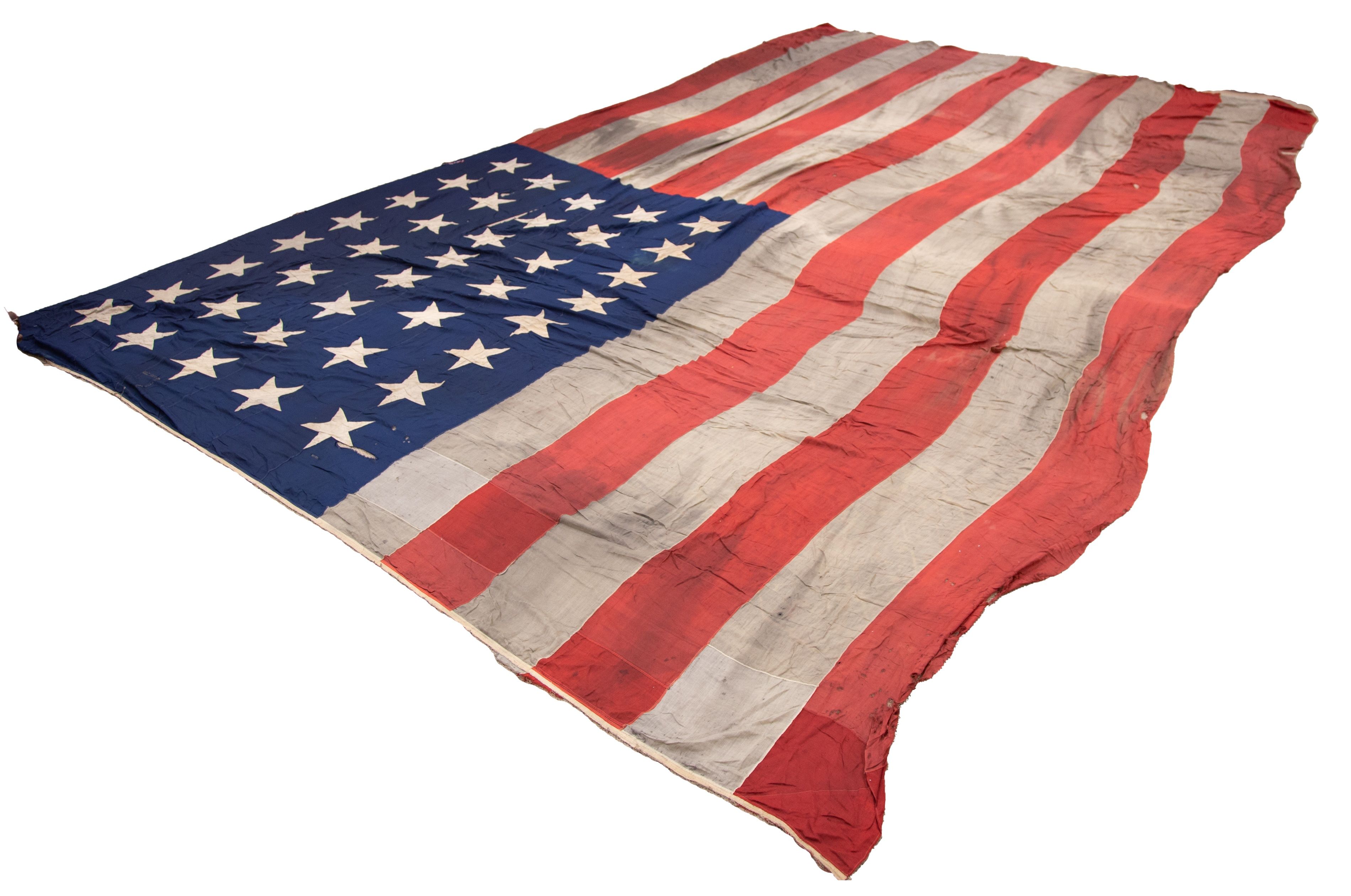 Monumental 38 Star American Naval Ships Flag Cottone Auctions