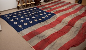 Monumental 38 Star American Naval Ships Flag