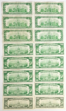 Group of United States 50 & 100 Dollar Bills