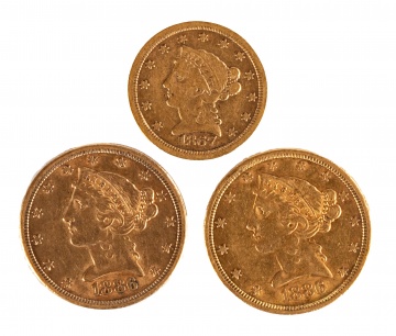 (2) U.S. $5 & (1) $2 1/2 Liberty Gold Coins
