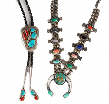 Navajo Silver and Hardstone Necklaces