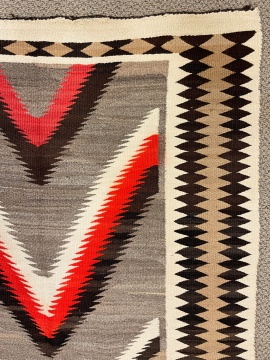 Brown, Tan, Grey and Red Navajo Weaving