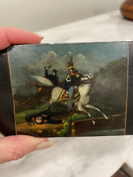 Carved Burl Snuff Box, Tureenware and Glasses Case