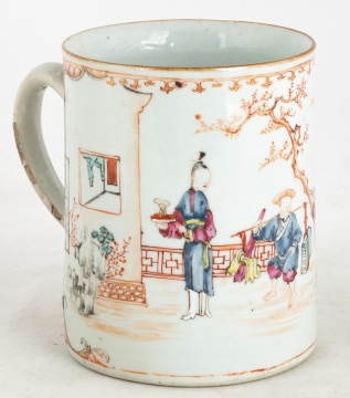 Large Chinese Export Hand Painted Tankard
