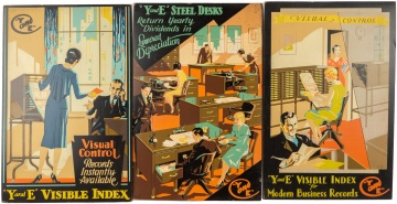 Three Vintage Cardboard Advertising Posters