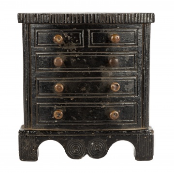 Unusual Carved Soapstone In Form of Chest of Drawers
