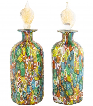 Bucella Cristalli, Murano Millefiori Glass Bottles