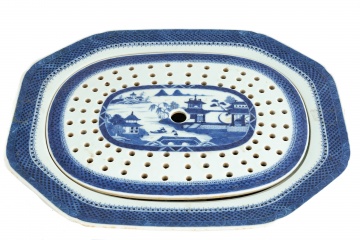 Canton Blue & White Platter with Insert