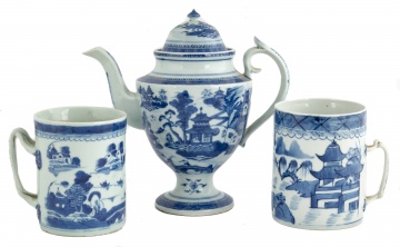 Canton Teapot and Tankards