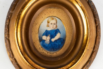 Watercolor Miniature Portrait of a Girl