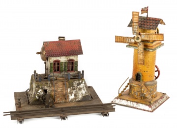 Early Tin Train Station & Windmill