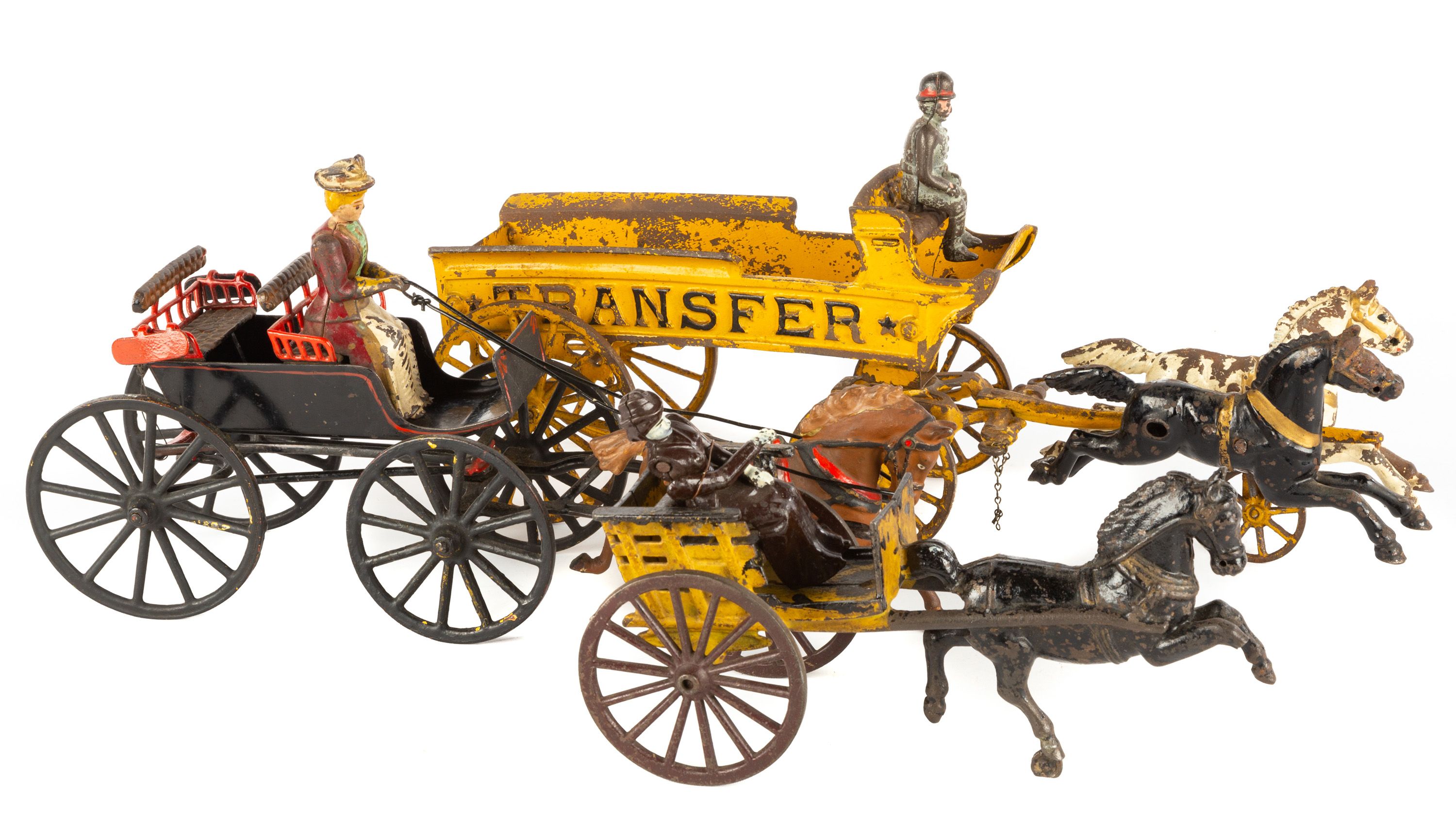 (3) Cast Iron Horse Drawn Carriages Cottone Auctions