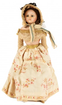 19th Century Wax Doll with Blown Glass Eyes