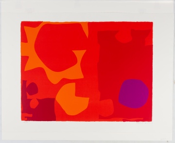 Patrick Heron (British, 1920-1999) "Six in Vermillion with Violet in Red"