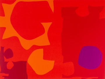 Patrick Heron (British, 1920-1999) "Six in Vermillion with Violet in Red"