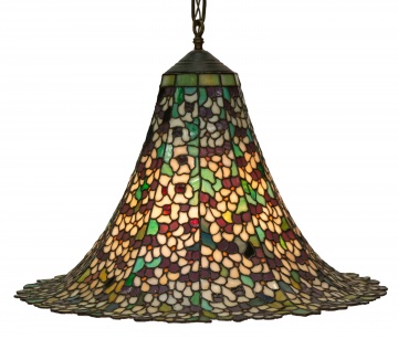 Attributed to Anthony Hart Leaded Glass Hanging Fixture