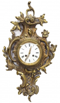 19th Century French Brass Wall Clock