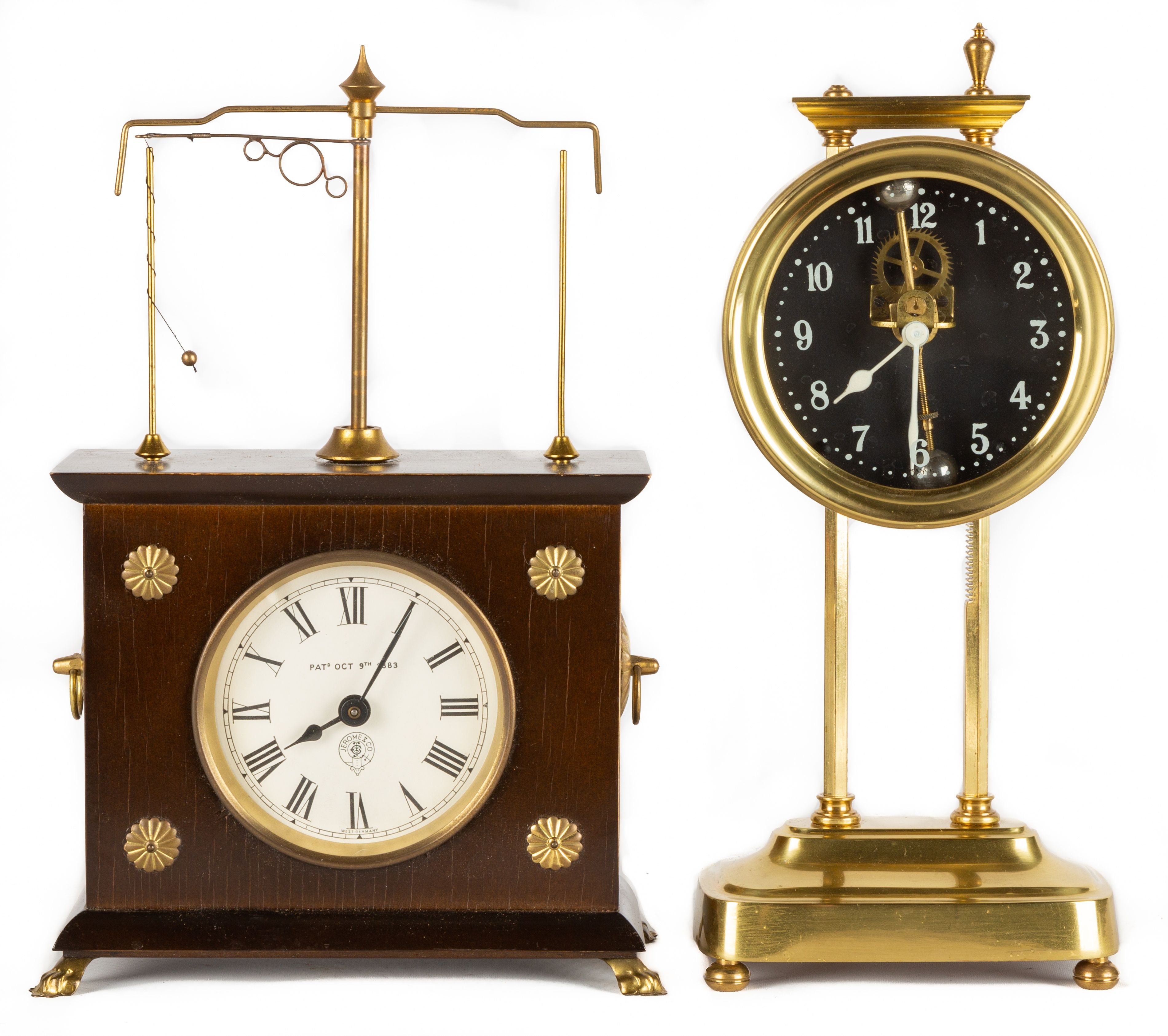 Horolovar Flying Pendulum Reissue and an American Brass Gravity Clock